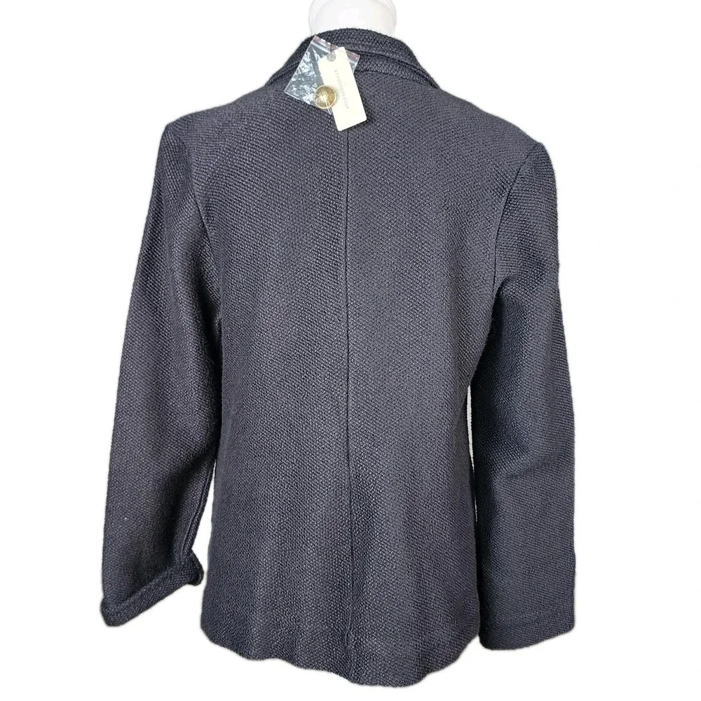 Maeve Anthropologie‎ Knit Jacket Blazer Womens Medium Black Textured Casual Work